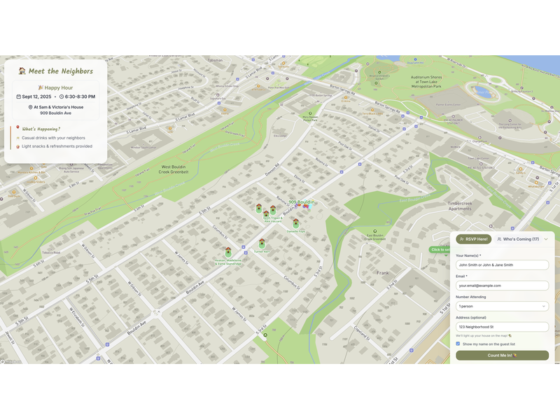 Neighborhood RSVP - Screenshot